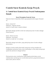 Sekretaris perusahaan pt acset indonusa tbk, maria cesilia hapsari menuturkan, sumbangan terbesar nilai kontrak kerja baru pada tiga bulan pertama 2021 disumbang dari proyek pembangkit listrik tenaga minihidro (pltm) di lampung. Contoh Surat Kontrak Kerja Proyek