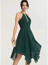 Us 83 00 A Line Scoop Neck Asymmetrical Chiffon Cocktail Dress With Beading Jj S House Spring Cocktail Dress Chiffon Cocktail Dress Green Occasion Dresses