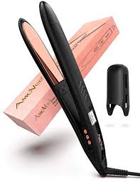 Black And Rose Gold Hair Straightener Amovee Hair Straightener Nano Titanium Flat Iron Professional 2 In 1 Flat Iron And Curling Iron For All Ha Titanium Flat Iron Flat Iron Curls Hair Straightener