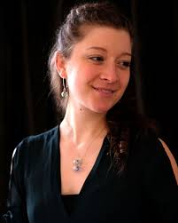 Mandalaperle Blau-Rosa-Bernstein auf langem Bändchen