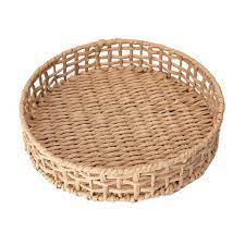 Rattan tray decorative serving tray with handles set of 3 hand woven wicker tray rustic decorative tray for breakfast, drinks, snack, bread for coffee table bar dinner parties kitchen organizer. Woven Tray Kmart