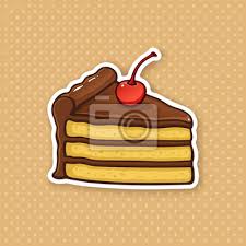 Der beliebte apfelkuchen aus rührteig ist schnell gebacken und hat außerdem etwas weniger kalorien als die variante mit mürbeteig. Vektor Illustration Ein Stuck Kuchen Mit Schokoladencreme Und Fototapete Fototapeten Vanillepudding Glasur Patch Myloview De