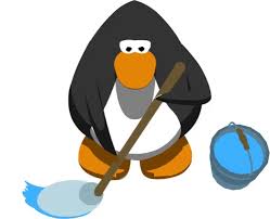 (乃^o^)乃 nifty things down here: Club Penguin Cleaning Gif Clubpenguin Cleaning Mopping Discover Share Gifs