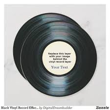 Black Vinyl Record Effect Announcement Zazzle Com Black Vinyl Vinyl Records Vinyl