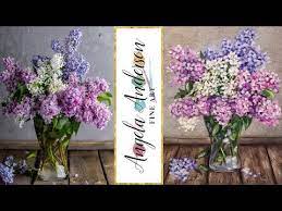 Easy Lilacs Impressionist Beginner Floral Acrylic Painting Tutorial Live Angela Anderson Lilac Painting Acrylic Painting Tutorials Painting Tutorial