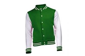 Small Kelly Green White Awdis Unisex Varsity Jacket