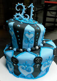 Google Image Result For Http Www Cakepicturegallery Com D 19095 2 Blue 2band 2bblack 2b2 2btier 2btops 21st Birthday Cakes 21st Bday Cake Blue Birthday Cakes