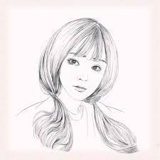 Sketsa wajah ilustrasi gambar hitam putih wanita. Sastra Indonesia Sketsa Wajah M Riano Hafid Hamzah
