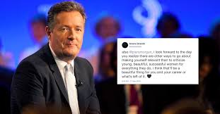 25, 2019 file photo, piers morgan arrives at the bafta los angeles britannia awards at the beverly hilton hotel in beverly hills, calif. Piers Morgan Tweets Takedowns By Everyone From Ariana Grande To Pizza Hut
