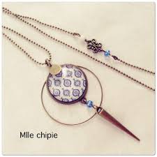 Collier Sautoir Cabochon Bronze Motif Baroque Collier Par Mademoisellechipie Collier Sautoir Sautoir Bijoux Fait Main