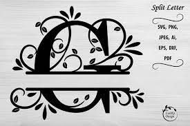 Split Letter G Monogram Floral Alphabet Svg Dxf Initials 1328779 Monograms Design Bundles
