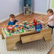 The set will require your children to get together; Squirrel Play 100 Piece Wooden Train Set Table Accessories Boys Girls Toy Ebay