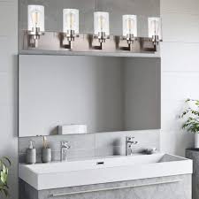 Sconces can be a great alternative to vanity lighting as they provide stylish tasking lighting near eye level. Buy Vinluz Bathroom Vanity Light 5 Light Brushed Nickel Wall Sconce Lighting Fixture With Clear Glass Shade Contemporary Wall Light For Cabinet Dressing Room Online In Taiwan B08mq4d796