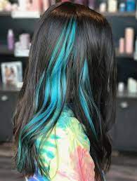 40 Ideas Of Peek A Boo Highlights For Any Hair Color Blue Hair Color Highlights Peekaboo Hair Hair Color Streaks