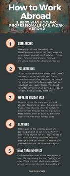 How To Work Abroad In 2020 Work Abroad Infographic Millennial Career