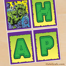 Download Free Printable Incredible Hulk Birthday Banner