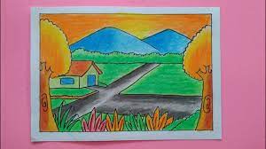 Namun untuk ukuran anak anak kecil maka gambar hewannya juga usahakan yang sesuai dengan karakter anak. Cara Mewarnai Pemandangan Alam Gunung Sawah Gradasi Warna Oil Pastel Part 2 Youtube