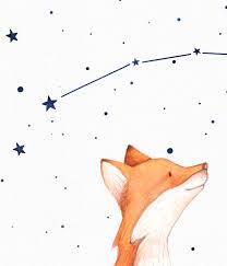 Set Of 2 Nursery Prints Nursery Fox Art Constellation Etsy Fox Art Watercolor Fox Nursery Prints
