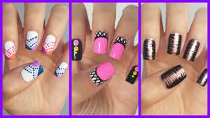 Cut some striped pieces of scotch. Easy Nail Art For Beginners 15 Jennyclairefox Youtube