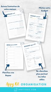 Ameliorer Votre Organisation Quotidienne Pour Vous Et Votre Famille En Creant Votre Classeur Maison L Appy Ki In 2020 Journal Organization Filofax A5 Cleaning Routine