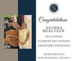 Congratulations to Deanna McElveen for being named Millwood Elementary  School Assistant Principal! #Leadership #SumterStrong Millwood Elementary  School