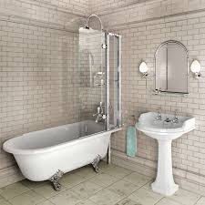 Roll Top Bath With Shower Overhead Freestanding Bath With Shower Traditional Bathroom Burlington Bathroom