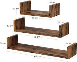 Les étagères déco habillent les murs de vos chaque pièce : 3 Etageres Murales Style Industriel Marron Helloshop26 12 0000099 Vente De Bibliotheque Conforama