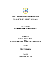 Sk tanjung bijat, sri aman. Doc Kertas Kerja Kem Kepimpinan Pengawas Norzalina Mohamad Nor Academia Edu