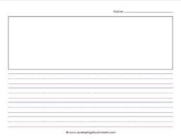 Each of our worksheets for kids and preschool printables are categorized in two way. Primary Lined Landscape Paper 5 8 Lines With Picture Box