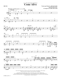 You know can't go back again to the world that you've been living in 'cause you're dreaming with your eyes wide open, so come alive. Come Alive From The Greatest Showman Arr Mark Brymer Drums Sheet Music Pasek Paul Choir Instrumental Pak