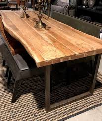 boomstamtafel cliff met metalen poot meubilex eettafel thuisdecoratie rustieke eettafel