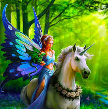 Fairy Riding A Unicorn With A Dragon On Her Arm I Dare You To Find A More Fantasy Picture Unicorn And Fairies Fantasy Creatures Fairy Dragon