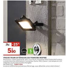 Achetez au meilleur prix vos luminaires led, ampoules à led, appliques, plafonniers ou ruban à led dans notre boutique en ligne. Offre Projecteur Exterieur Led Yonkers Inspire Chez Leroy Merlin