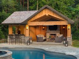 Cabanas And Woodworking Pool Craft Backyard Pavilion Pool House Designs Pool House Plans