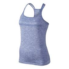 Contrast heat transfer swoosh design trademark on left sleeve. Womens Nike Dri Fit Knit Strappy Tanks Technical Top At Road Runner Sports
