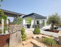 Terrassen Deko Mit Modernem Steingarten Keitel Haus Grundriss Bungalow Bungalows