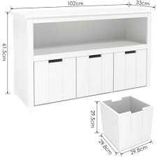 Worauf bei schrank rollen achten? Homfa Kinderregal Mit Rollen Kommode 3 Schubkasten Bucherregal Sideboard Schrank 102 X 33 X 61 5cm