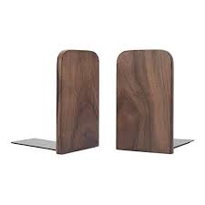 Muso Wood Bookend Natural Walnut Wood Office Desktop Bookends 5 1 H X 3 2 W X 4 L Walnut Wood Bookends Decorative Bookends Walnut Wood