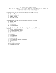 Ap Euro Identifications Chapter 22 Social Cultural