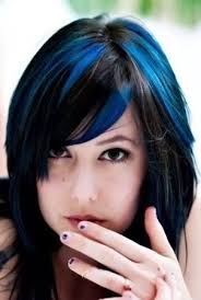 Black And Blue Highlights Hairstyles Pin On Hair Stuff