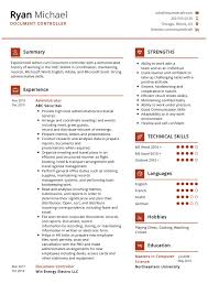 Adept at special projects, working often asked to step in on small projects to develop fast but effective control methods. Document Controller Resume Sample Resumekraft