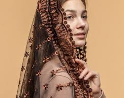 Long Brown Veil Chapel Long Veil Faith Head Coverings Holy