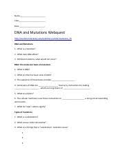 Read the text below and answer the following questions: Genetics Mutation Webquest Name Class Date Dna And Mutations Webquest Http Evolution Berkeley Edu Evolibrary Article Mutations 01 Dna And Mutations 1 Course Hero
