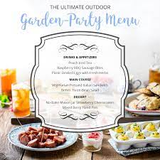 The Ultimate Outdoor Garden Party Menu For Summer Entertaining Garden Party Recipes Picnic Menu Summer Party Menu
