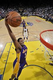 Devin Ebanks Dunks The Ball Against The Golden State Warriors Lakers Basketball Lakers Los Angeles Lakers Basketball