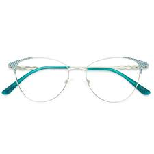 Leoptique Yc 23041 Blue And Silver Blue And Silver Cat Eye Frames Silver