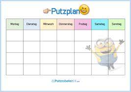 Die abrechnung hierzu ist auch im mietvertrag geregelt. Putzplan Vorlage Fur Familie Mit Minions Planer Putzplan Haushaltsplaner