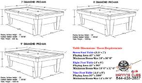 Our room size pool table guide provides the ideal minimum room size for each standard table please note that all the above measurements are approximate. Diamond Smart Table