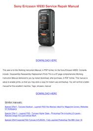 Sony Ericsson W830 Service Repair ...