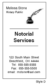 When it comes to your business, don't wait for opportunity, create it! Notary Public Supplies Business Cards Style D 500 Count Printing Notarystamps Com